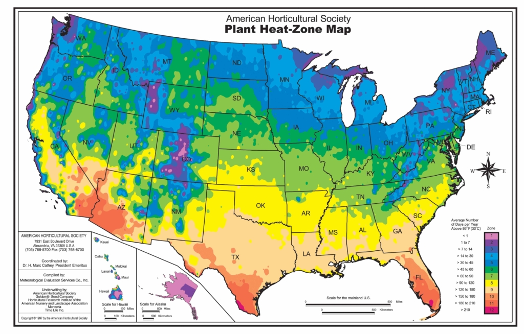 AHS Heat Zone map of the United States