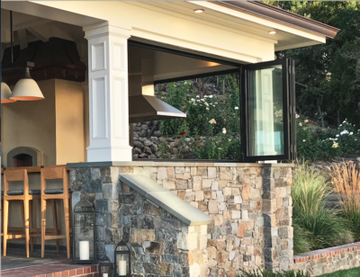 nanawall window systems installed in an airy cabana