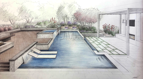 Hand drawn rendering by J.Montgomery Designs
