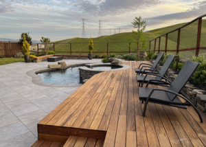 epi wood decking built to a height perfect for additional seating