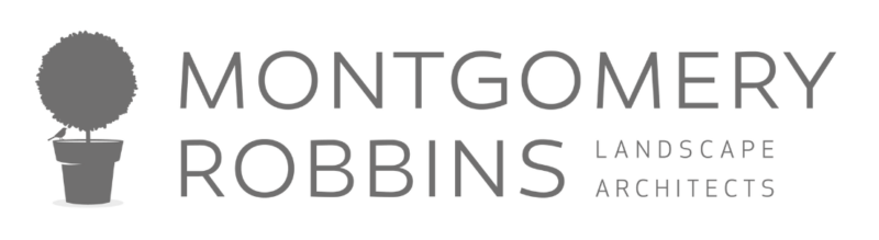 Montgomery Robbins Landscape Architects logo featuring a potted tree icon and modern typography Montgomery Robbins Landscape Architects logo featuring a potted tree icon and modern typography