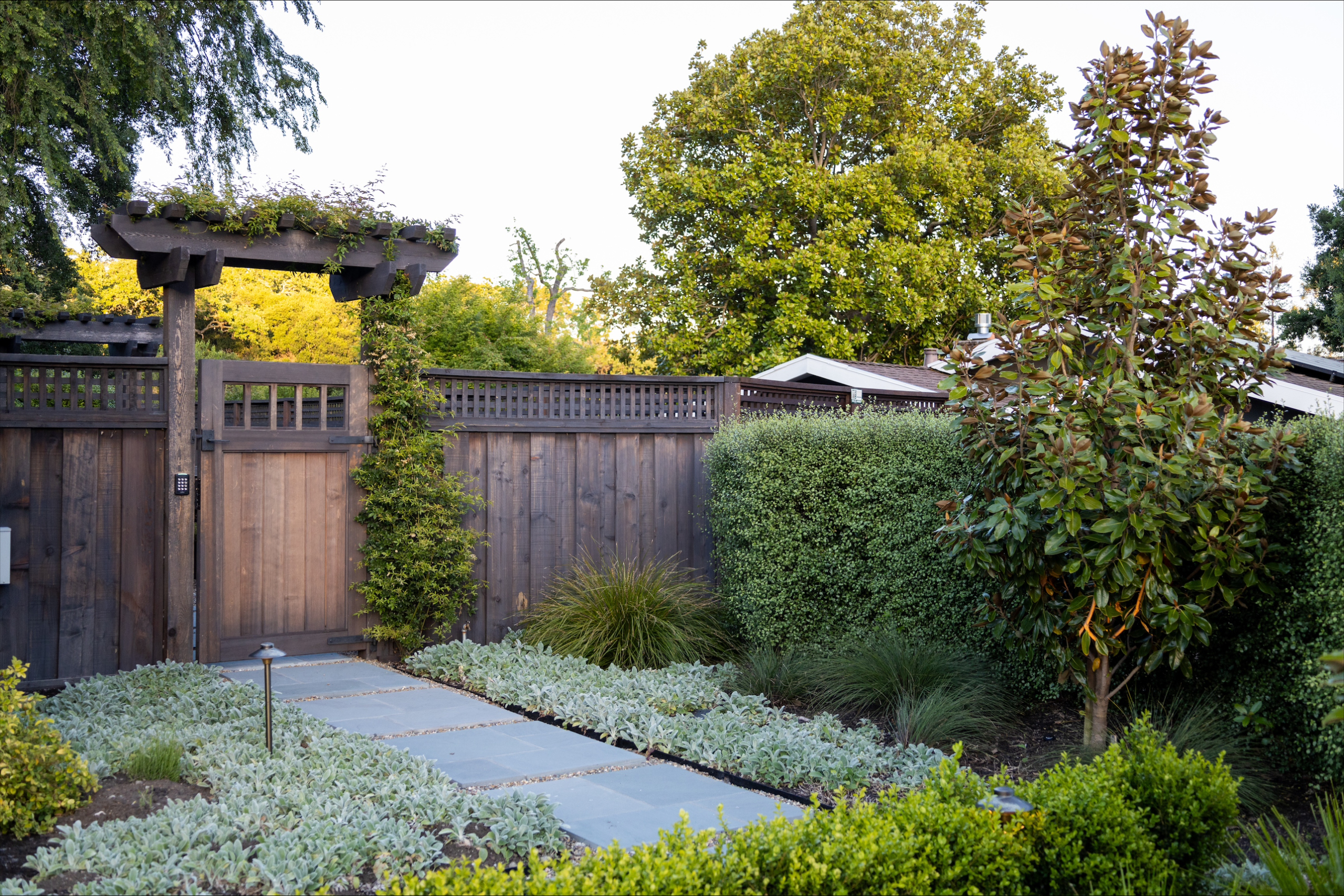 Material Board showing stone choices for veneer and wall caps